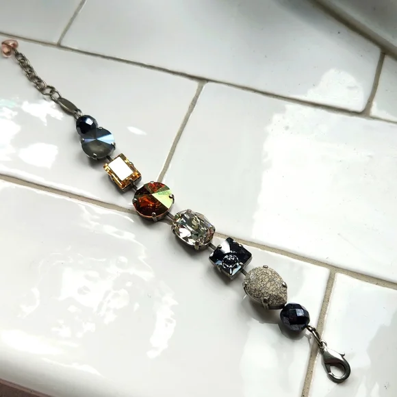 Silver Sabika Multicolor Crystal Bracelet - Picture 2 of 2